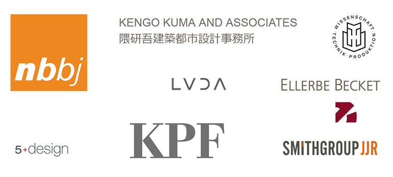 nbbj,kengo kuma and associates,ellerbe becket,5+design,kpf,smithgroup jjr